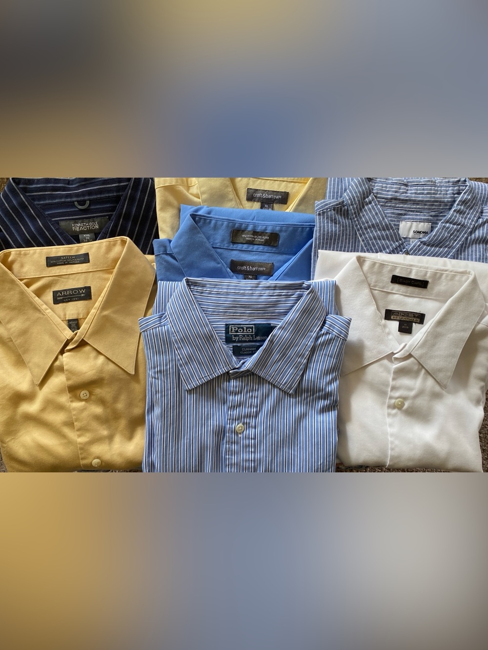 Men’s 7 Pc Bundle Assorted Long Sleeve Dress Shirts